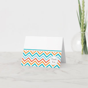 Blue and Orange Zickzack Danke Card