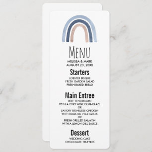 Blue and Peach Rainbow Boho Design Einladung