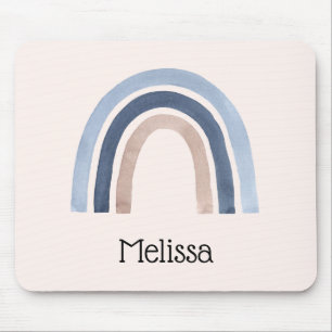 Blue and Peach Rainbow Boho Design Mousepad