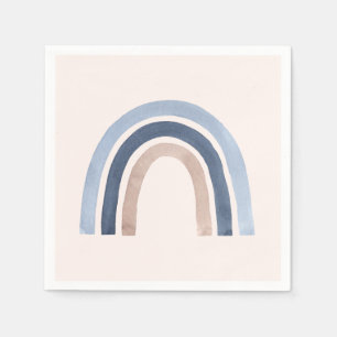 Blue and Peach Rainbow Boho Design Serviette