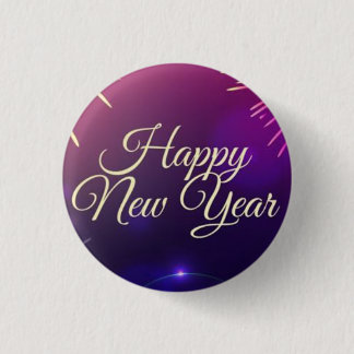 Blue And Pin New Year Pins Button