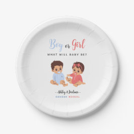 Blue and Pink Boy or Girl Baby Gender Reveal Pappteller
