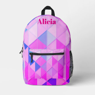 Blue and Pink Diamonds Bedruckter Rucksack