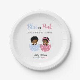 Blue and Pink Hatched African American Egg Baby  Pappteller