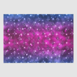 Blue and Pink Ombre Glitzer Celestial Pattern Seidenpapier