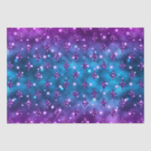 Blue and Pink Ombre Glitzer Celestial Pattern