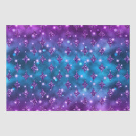 Blue and Pink Ombre Glitzer Celestial Pattern Seidenpapier