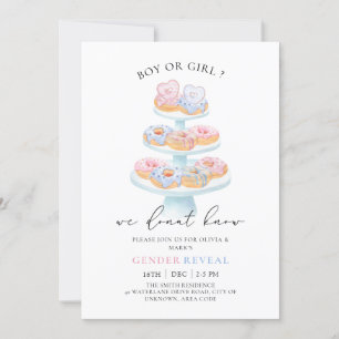 Blue and Pink Sweet Donuts Baby Gender Reveal Einladung