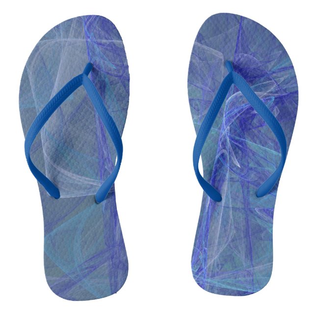 blue and purple abstract flip flops (Fußbett)