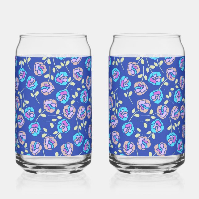 Blue and Purple Floral Pattern (Recto)