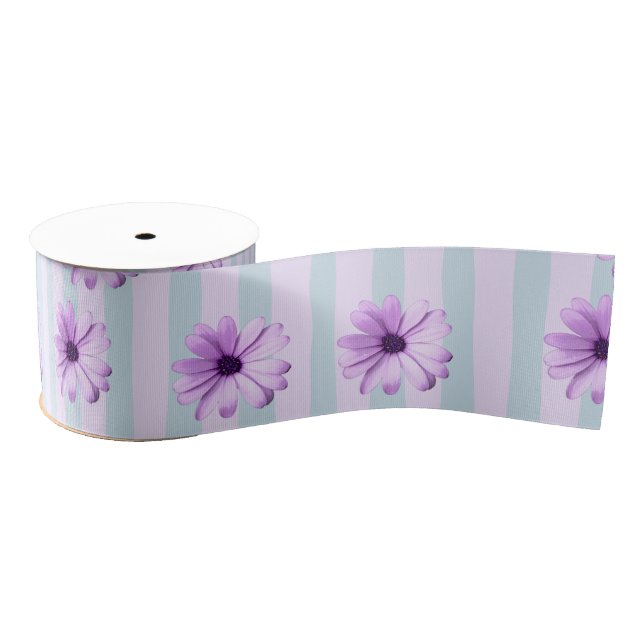 blue and purple striped daisy pattern ripsband (Spule)