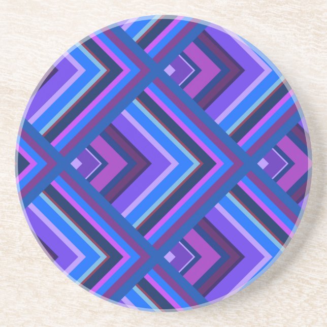 Blue and purple stripes scale pattern getränkeuntersetzer (Vorne)