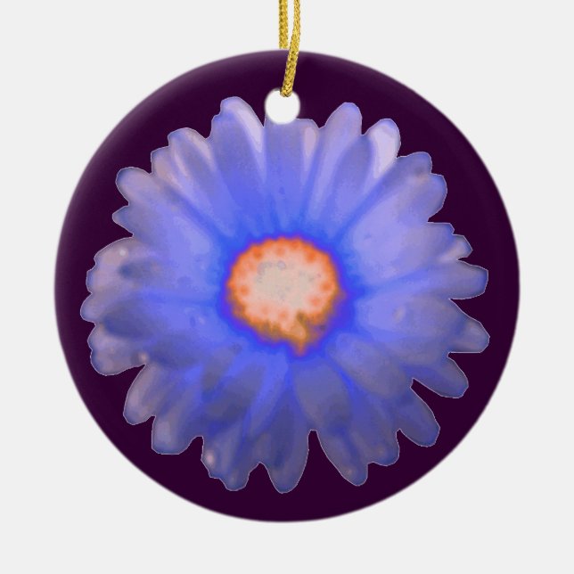 Blue and Red Marigold Custom Birthday Pendant Keramikornament (Vorne)