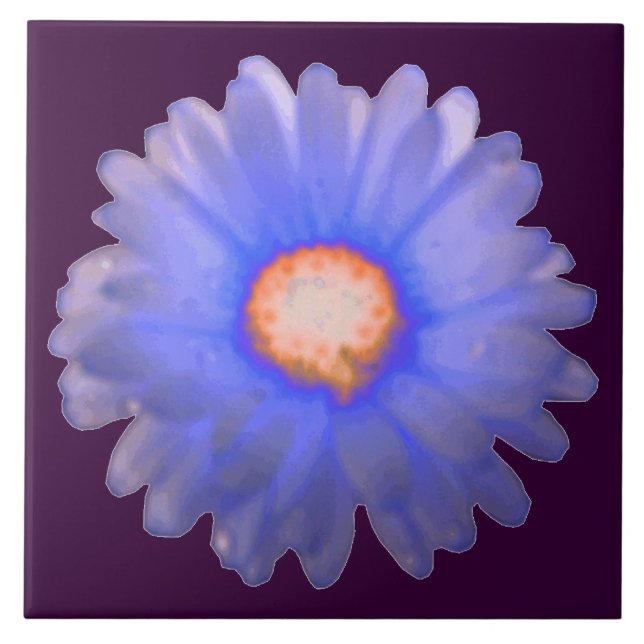 Blue and Red Marigold Tile Fliese (Vorderseite)