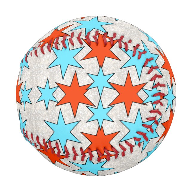 Blue and Red Star Print Baseball (Vorne Rechts)