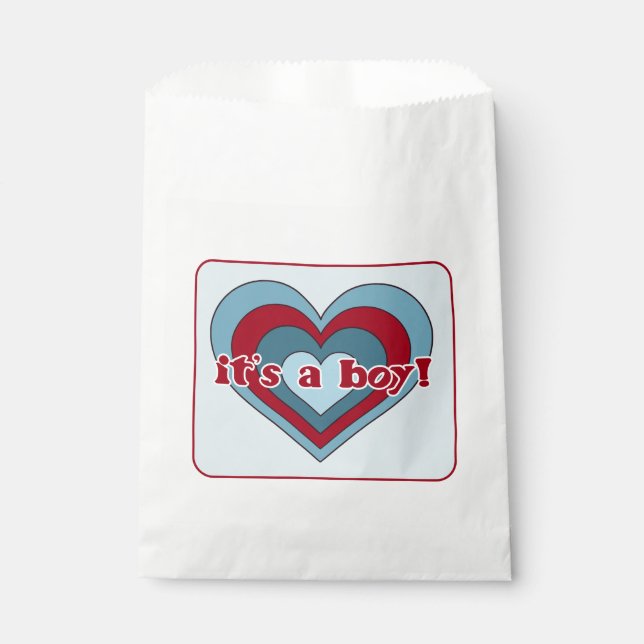 Blue and Red Valentine's Day Baby Shower Bags Geschenktütchen (Vorderseite)