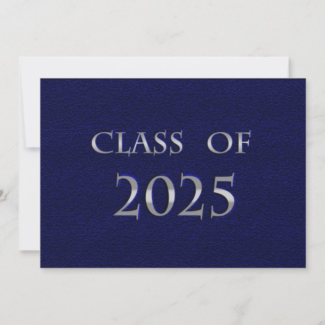 Blue and Silver Class of 2025 Card Einladung (Vorderseite)