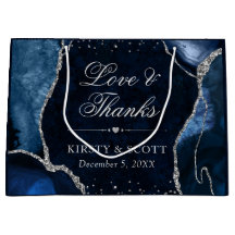 Blue and Silver Glitzer Agate Wedding