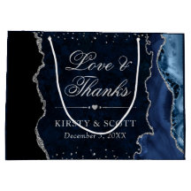 Blue and Silver Glitzer Agate Wedding