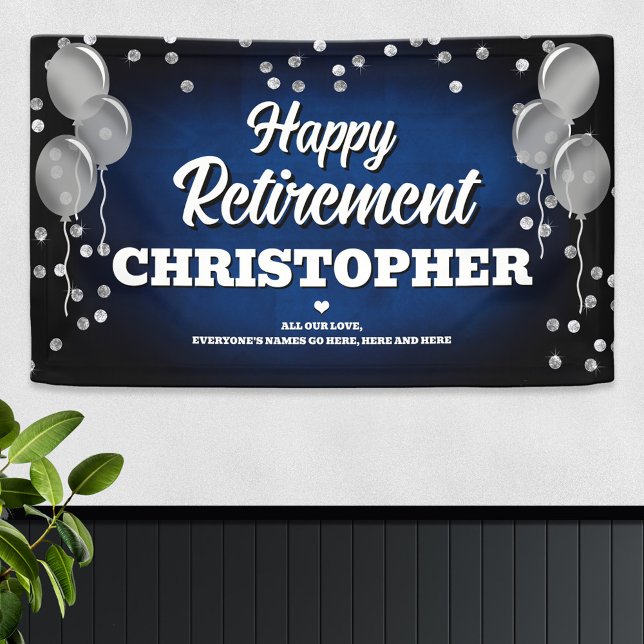 Blue and Silver Happy Retirement  Banner (Von Creator hochgeladen)