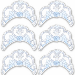 Blue and Silver Tiara Aufkleber Sheet
