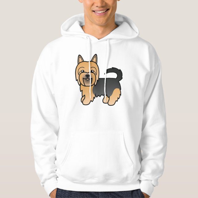 Blue and Tan Australian Terrier Niedlich Cartoon D Hoodie (Vorderseite)