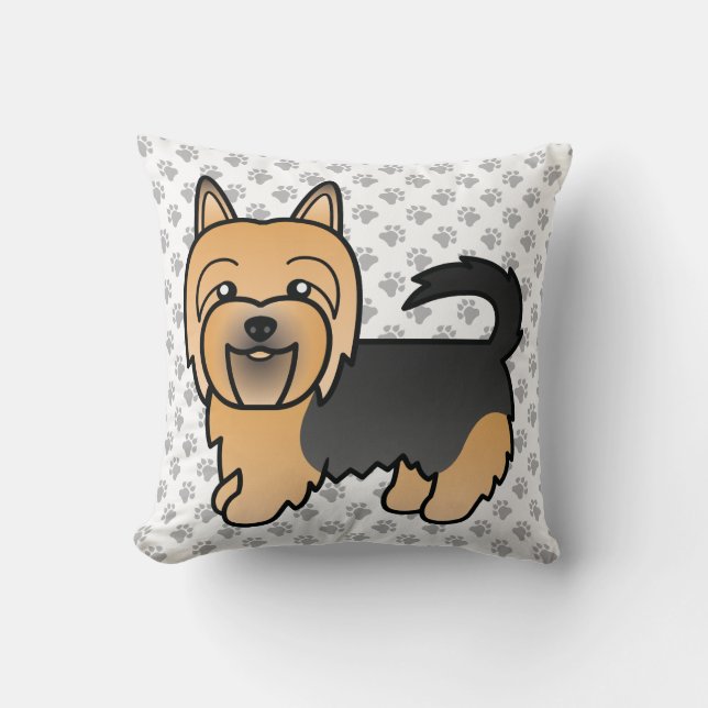 Blue and Tan Australian Terrier Niedlich Cartoon D Kissen (Vorderseite)