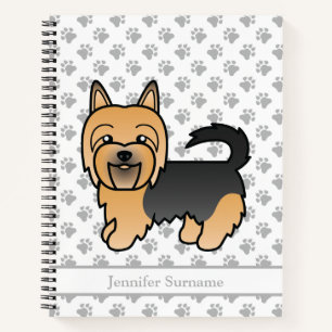 Blue and Tan Australian Terrier Niedlich Cartoon D Notizbuch