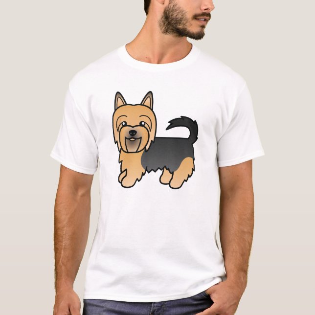 Blue and Tan Australian Terrier Niedlich Cartoon D T-Shirt (Vorderseite)