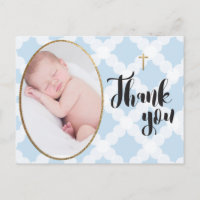 Blue and white Baby boy Baptisc Danke