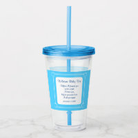 Blue and White Baby Boy Dusche Party Bible Verse