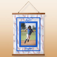 Blue and White Baseball Foto Hangband