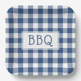 Blue and White Buffalo Karo GRILLEN Party Pappteller
