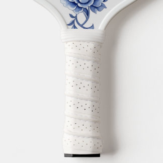 Blue and White Chinoiserie Floral Monogram Pickleb Pickleball Schläger