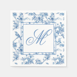 Blue and White Chinoiserie Monogram Notebook Serviette