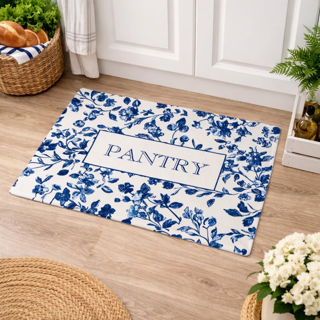 Blue and White Chinoiserie Pantry Fußmatte (Von Creator hochgeladen)