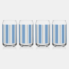 Blue and White Coastal Stripes Dosenglas