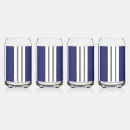 Blue and White Coastal Stripes Dosenglas