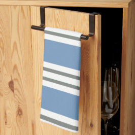 Blue and White Coastal Stripes Geschirrtuch