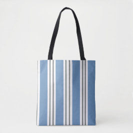 Blue and White Coastal Stripes Tasche