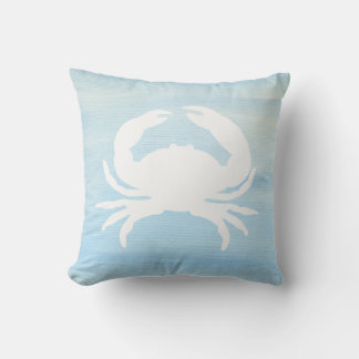 Blue and White Crab Beach Pillow Kissen