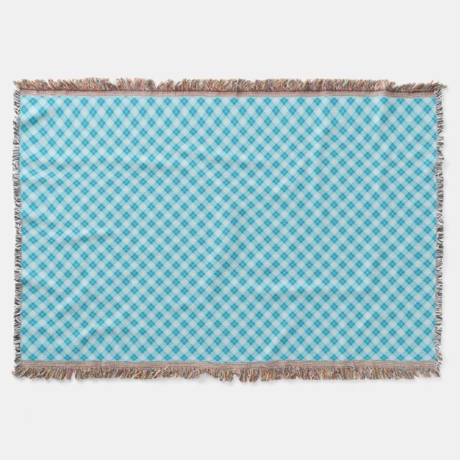 Blue and white diamond-patterned blanket decke (Vorderseite)