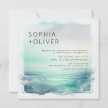 Blue and White Digital Beach Hochzeit