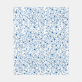 Blue and White Floral Aesthetic Fleecedecke