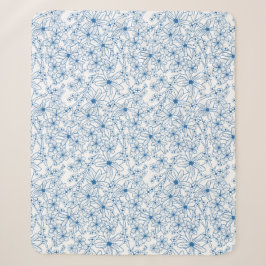 Blue and White Floral Aesthetic Sherpadecke