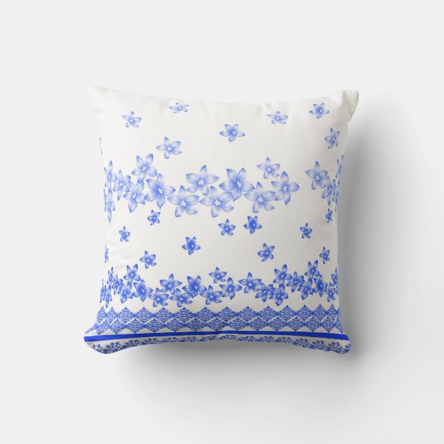 Blue and White floral design, Kissen (Vorderseite)