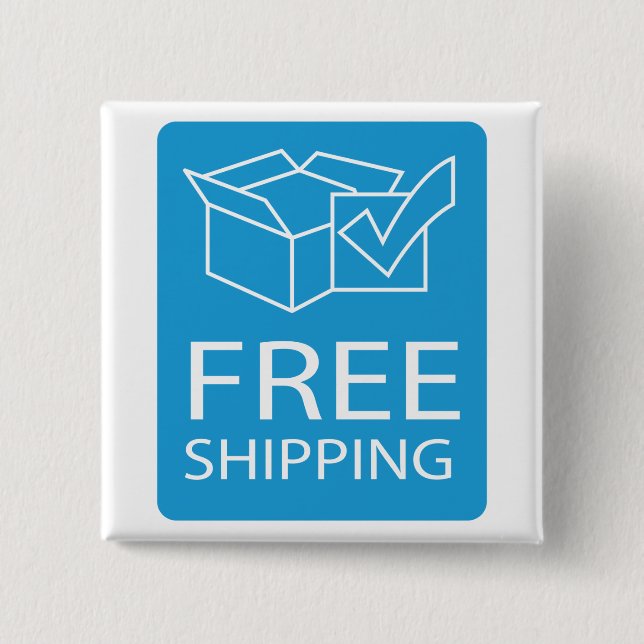 Blue and White Free Shipping Icon Button (Vorderseite)