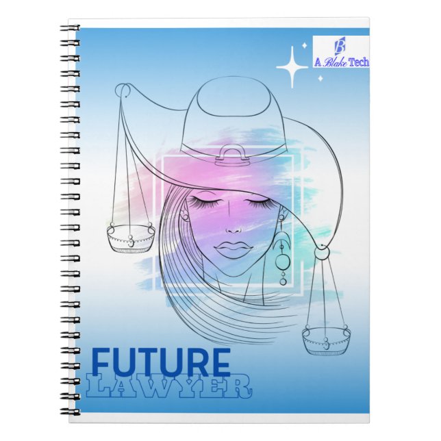 Blue and White Future Lawyer Spiral Foto Notebook Notizblock (Vorderseite)