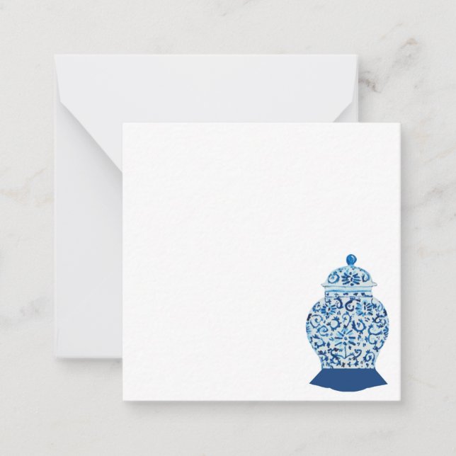 Blue and White Ginger Jar Mitteilungskarte (Vorderseite)