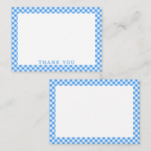 Blue and White Gingham Buffalo Kariert Vielen Dank Mitteilungskarte